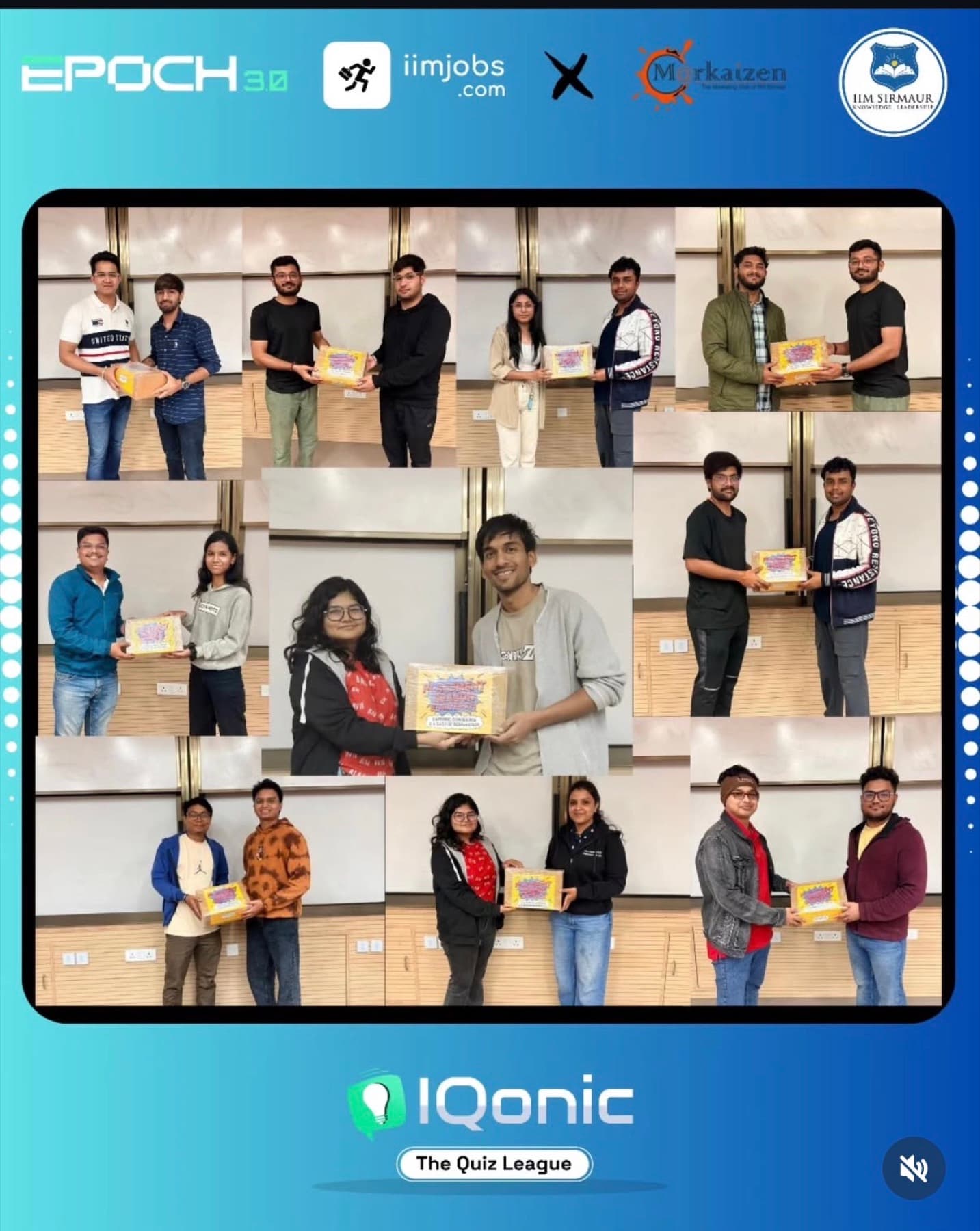 Iconic Quiz recognition collage by iimjobs.com and Markezen of IIM Sirmaur